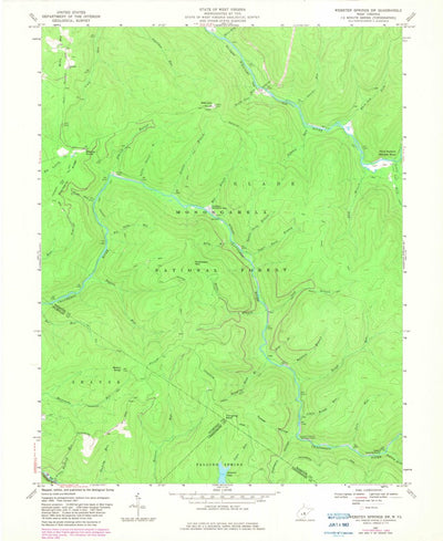 United States Geological Survey Webster Springs SW, WV (1967, 24000-Scale) digital map