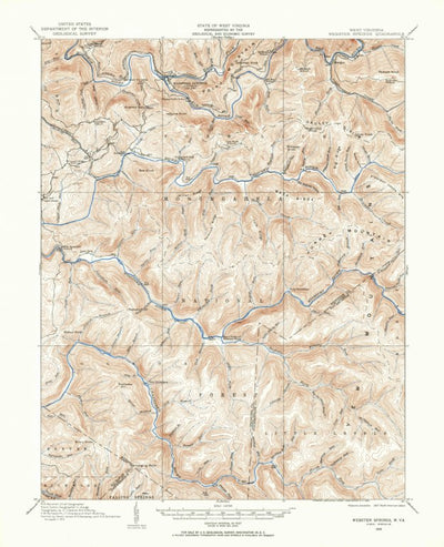 United States Geological Survey Webster Springs, WV (1915, 62500-Scale) digital map