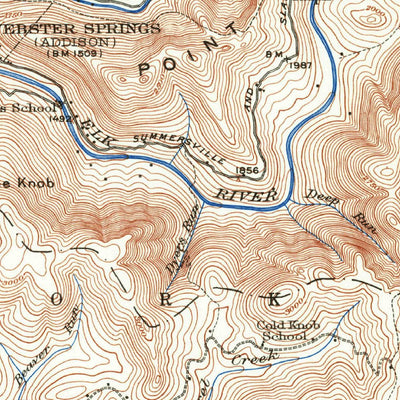 United States Geological Survey Webster Springs, WV (1915, 62500-Scale) digital map