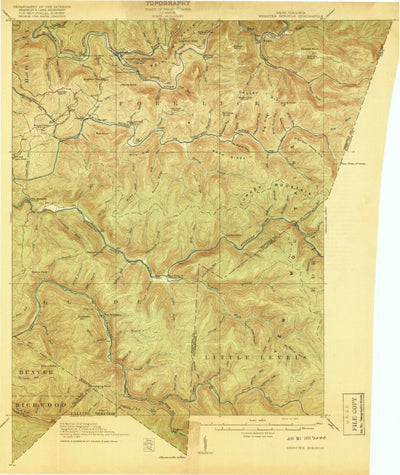 United States Geological Survey Webster Springs, WV (1918, 62500-Scale) digital map