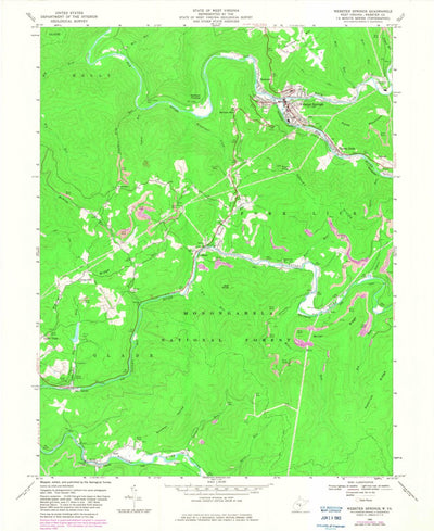United States Geological Survey Webster Springs, WV (1966, 24000-Scale) digital map