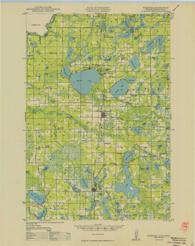 United States Geological Survey Webster, WI-MN (1950, 48000-Scale) digital map