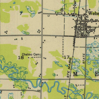United States Geological Survey Webster, WI-MN (1950, 48000-Scale) digital map