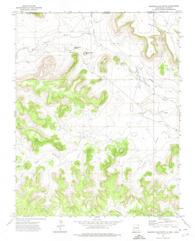United States Geological Survey Wedding Cake Butte, NM-CO (1972, 24000-Scale) digital map
