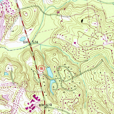 United States Geological Survey Weddington, NC-SC (1968, 24000-Scale) digital map