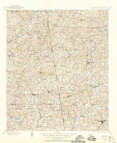 United States Geological Survey Wedowee, AL-GA (1899, 125000-Scale) digital map