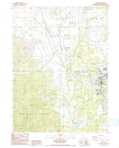 United States Geological Survey Weed, CA (1986, 24000-Scale) digital map