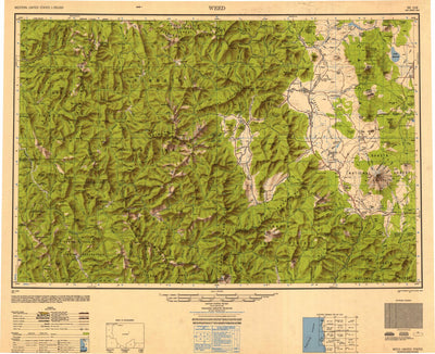United States Geological Survey Weed, CA-OR (1950, 250000-Scale) digital map