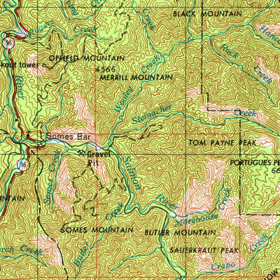 United States Geological Survey Weed, CA-OR (1958, 250000-Scale) digital map