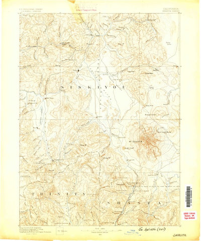 United States Geological Survey Weed E, CA (1886, 250000-Scale) digital map