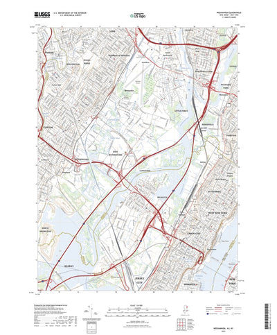 United States Geological Survey Weehawken, NJ (2023, 24000-Scale) digital map