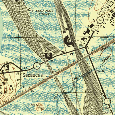 United States Geological Survey Weehawken, NJ-NY (1943, 25000-Scale) digital map