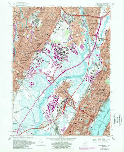 United States Geological Survey Weehawken, NJ-NY (1967, 24000-Scale) digital map