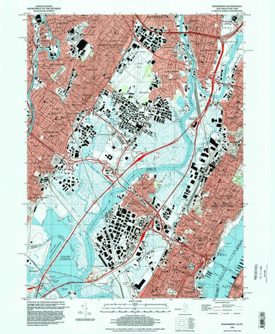 United States Geological Survey Weehawken, NJ-NY (1995, 24000-Scale) digital map