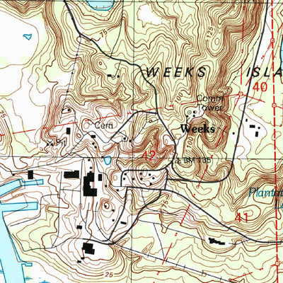 United States Geological Survey Weeks, LA (1994, 24000-Scale) digital map