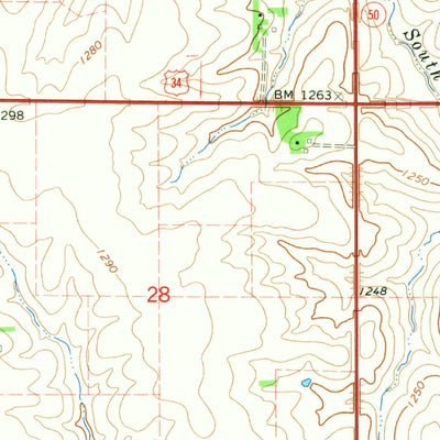 United States Geological Survey Weeping Water, NE (1966, 24000-Scale) digital map