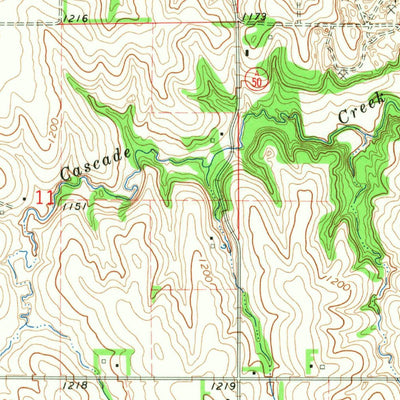 United States Geological Survey Weeping Water, NE (1966, 24000-Scale) digital map