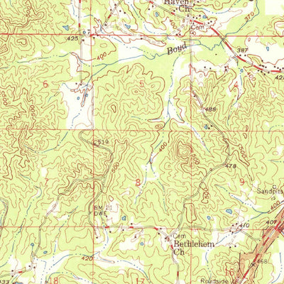 United States Geological Survey Weir, MS (1968, 62500-Scale) digital map
