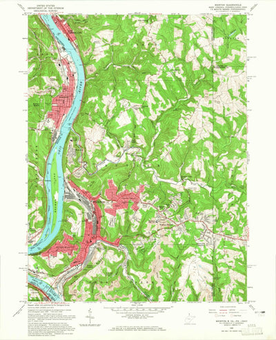 United States Geological Survey Weirton, WV-PA-OH (1958, 24000-Scale) digital map
