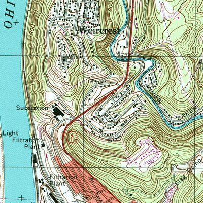 United States Geological Survey Weirton, WV-PA-OH (1994, 24000-Scale) digital map