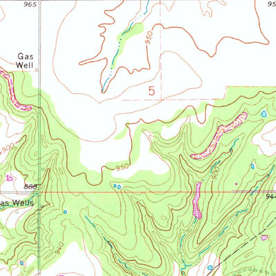 United States Geological Survey Welch NW, OK-KS (1971, 24000-Scale) digital map