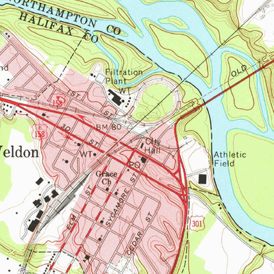 United States Geological Survey Weldon, NC (1974, 24000-Scale) digital map