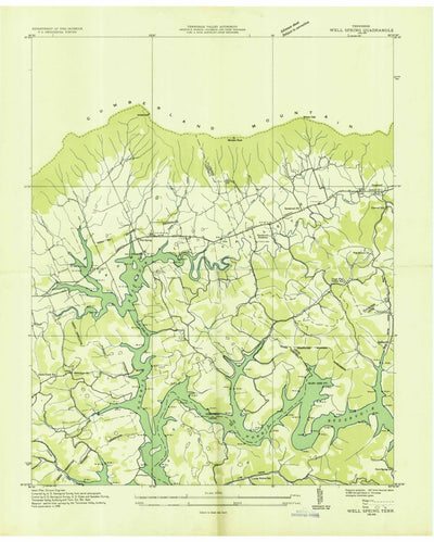 United States Geological Survey Well Spring, TN (1935, 24000-Scale) digital map