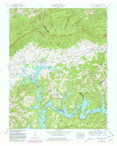 United States Geological Survey Well Spring, TN (1952, 24000-Scale) digital map