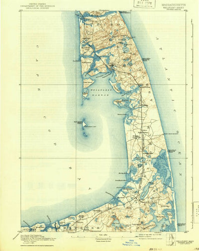 United States Geological Survey Wellfleet, MA (1893, 62500-Scale) digital map