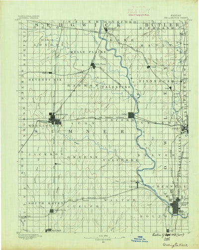 United States Geological Survey Wellington, KS (1890, 125000-Scale) digital map