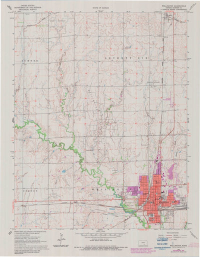 United States Geological Survey Wellington, KS (1965, 24000-Scale) digital map