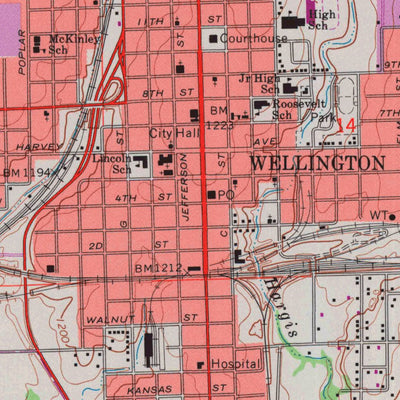 United States Geological Survey Wellington, KS (1965, 24000-Scale) digital map