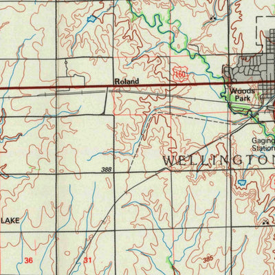United States Geological Survey Wellington, KS (1985, 100000-Scale) digital map