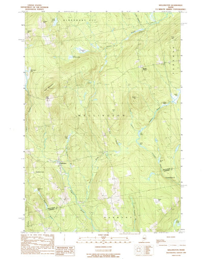 United States Geological Survey Wellington, ME (1989, 24000-Scale) digital map