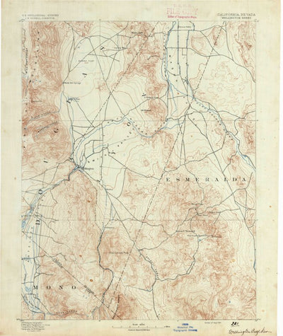 United States Geological Survey Wellington, NV-CA (1891, 125000-Scale) digital map