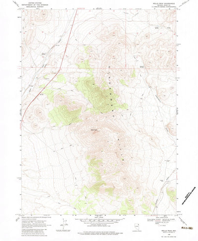 United States Geological Survey Wells Peak, NV (1968, 24000-Scale) digital map
