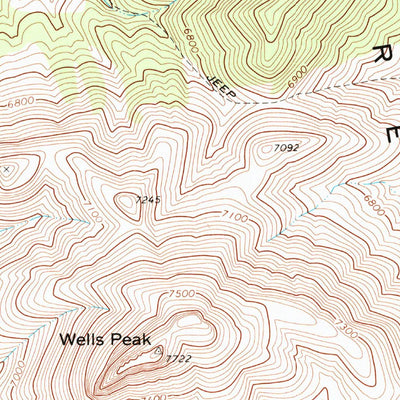 United States Geological Survey Wells Peak, NV (1968, 24000-Scale) digital map