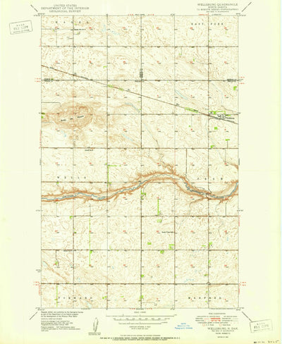 United States Geological Survey Wellsburg, ND (1950, 24000-Scale) digital map