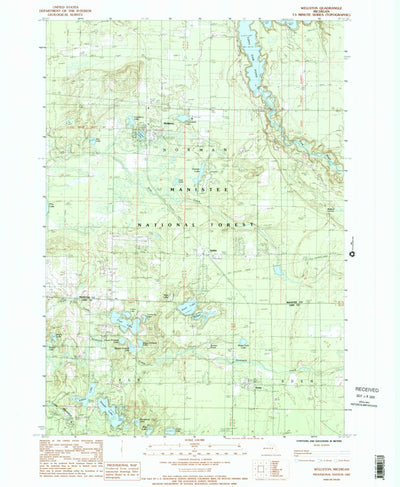 United States Geological Survey Wellston, MI (1987, 24000-Scale) digital map