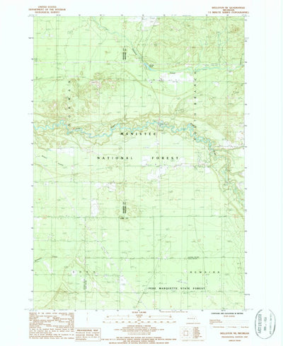 United States Geological Survey Wellston NE, MI (1987, 24000-Scale) digital map
