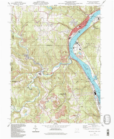 United States Geological Survey Wellsville, OH-WV (1994, 24000-Scale) digital map