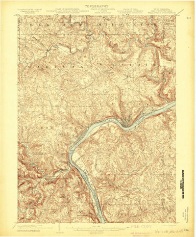 United States Geological Survey Wellsville, OH-WV-PA (1904, 62500-Scale) digital map