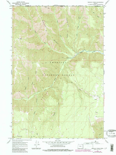 United States Geological Survey Wenaha Forks, OR-WA (1967, 24000-Scale) digital map