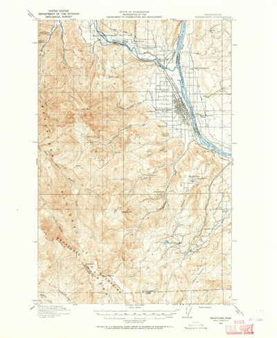 United States Geological Survey Wenatchee, WA (1913, 62500-Scale) digital map