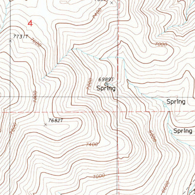United States Geological Survey Wenban Spring, NV (1986, 24000-Scale) digital map