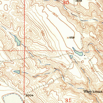 United States Geological Survey Wendte NE, SD (1953, 24000-Scale) digital map