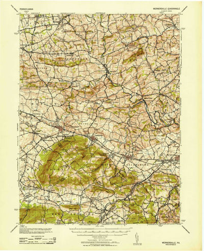United States Geological Survey Wernersville, PA (1953, 62500-Scale) digital map