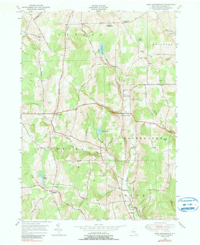 United States Geological Survey West Bainbridge, NY (1949, 24000-Scale) digital map