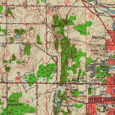 United States Geological Survey West Bend, WI (1959, 62500-Scale) digital map
