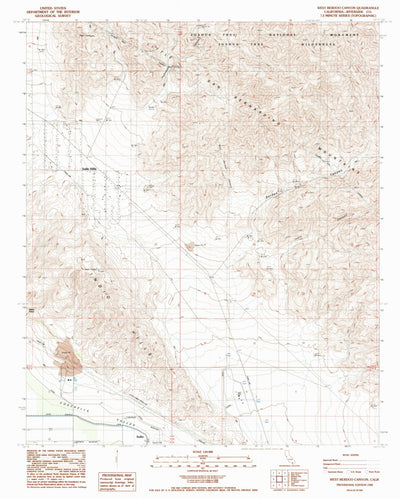 United States Geological Survey West Berdoo Canyon, CA (1988, 24000-Scale) digital map